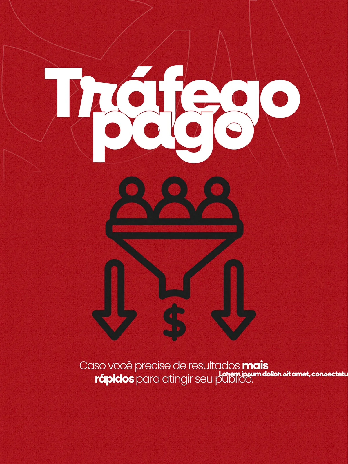 Arte vermelha representando tráfego pago