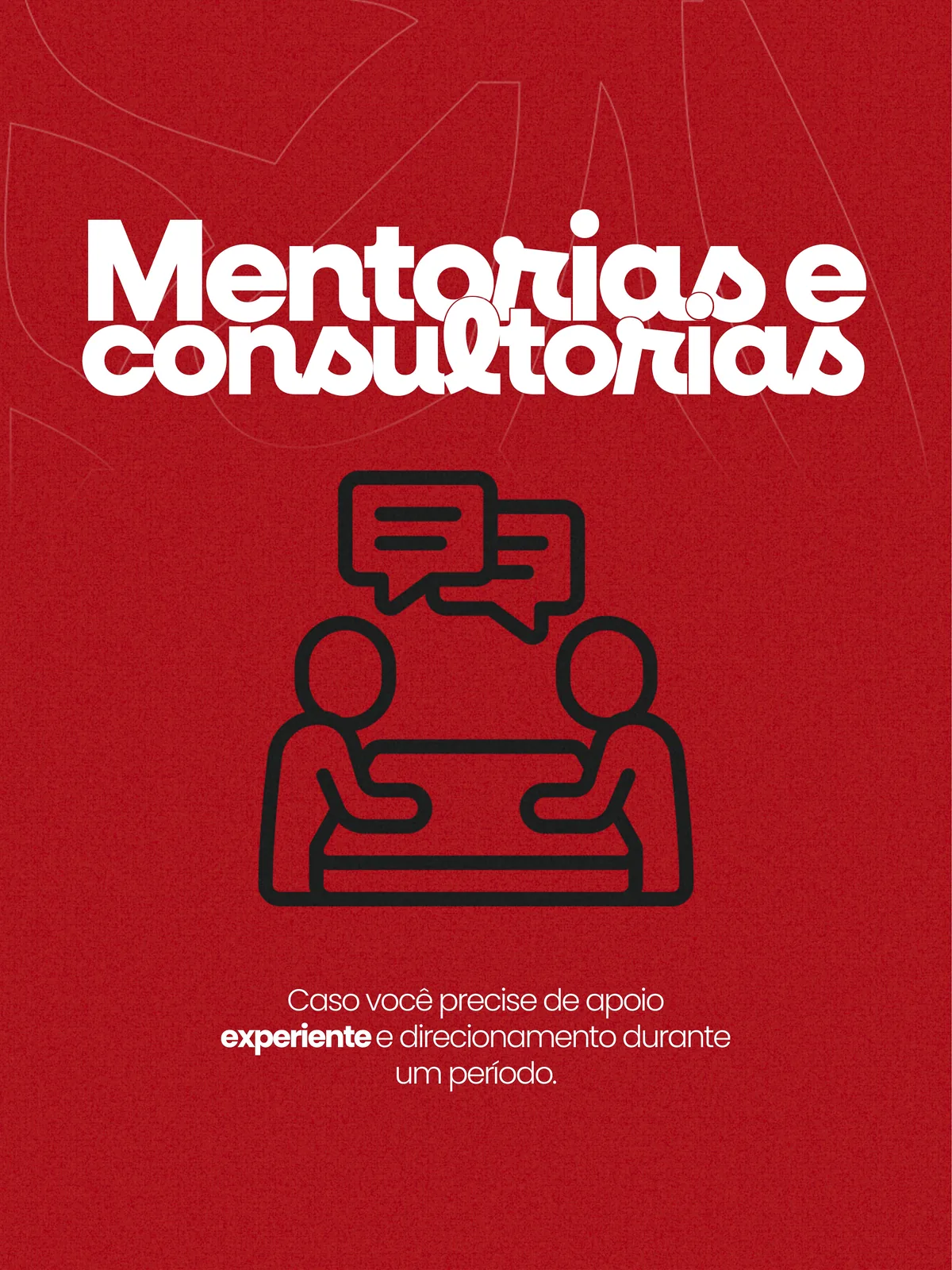 Arte vermelha representando mentorias
