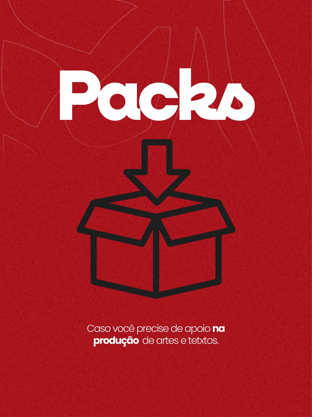 Arte vermelha representando packs criativos