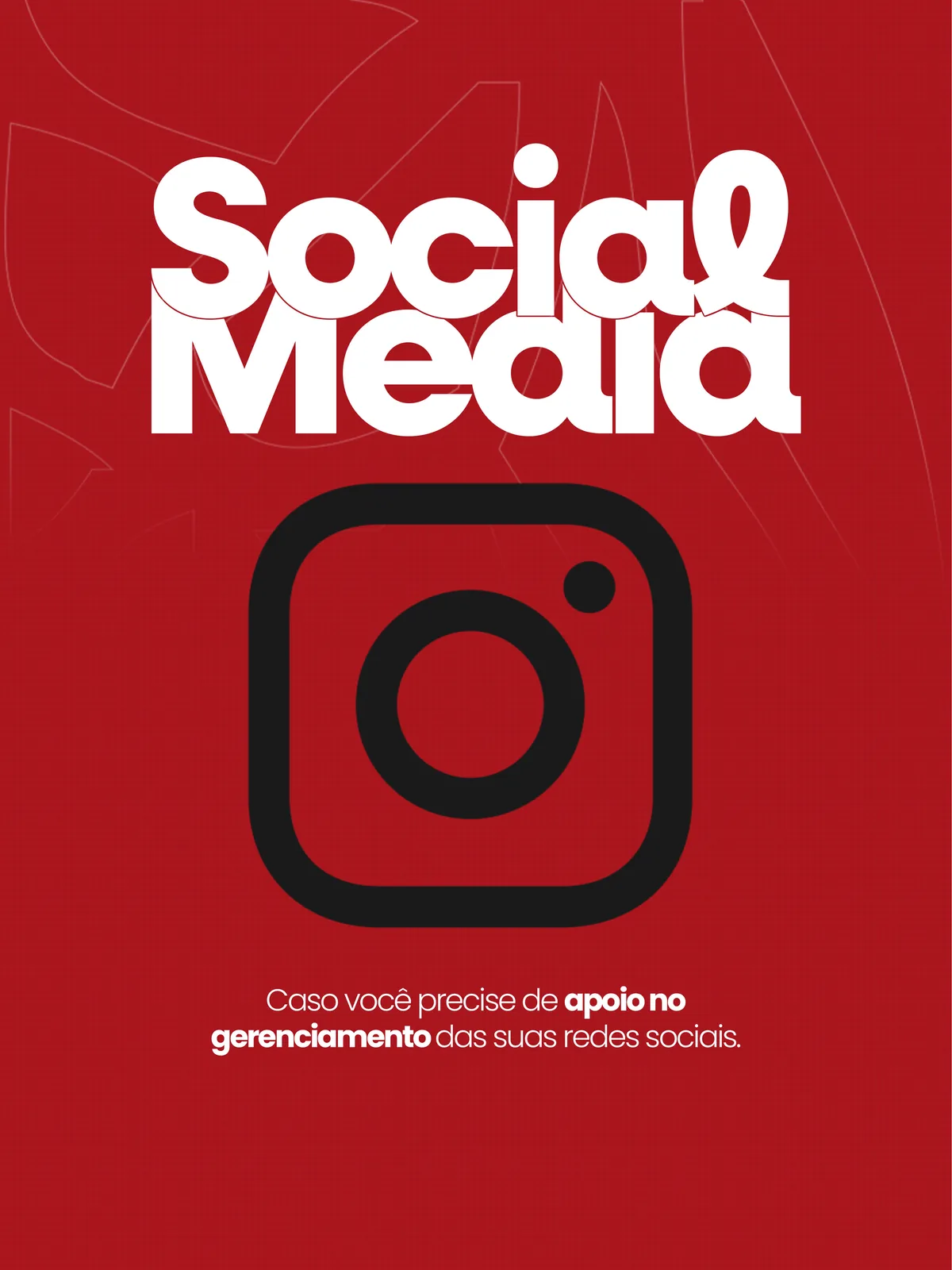 Arte vermelha representando social media